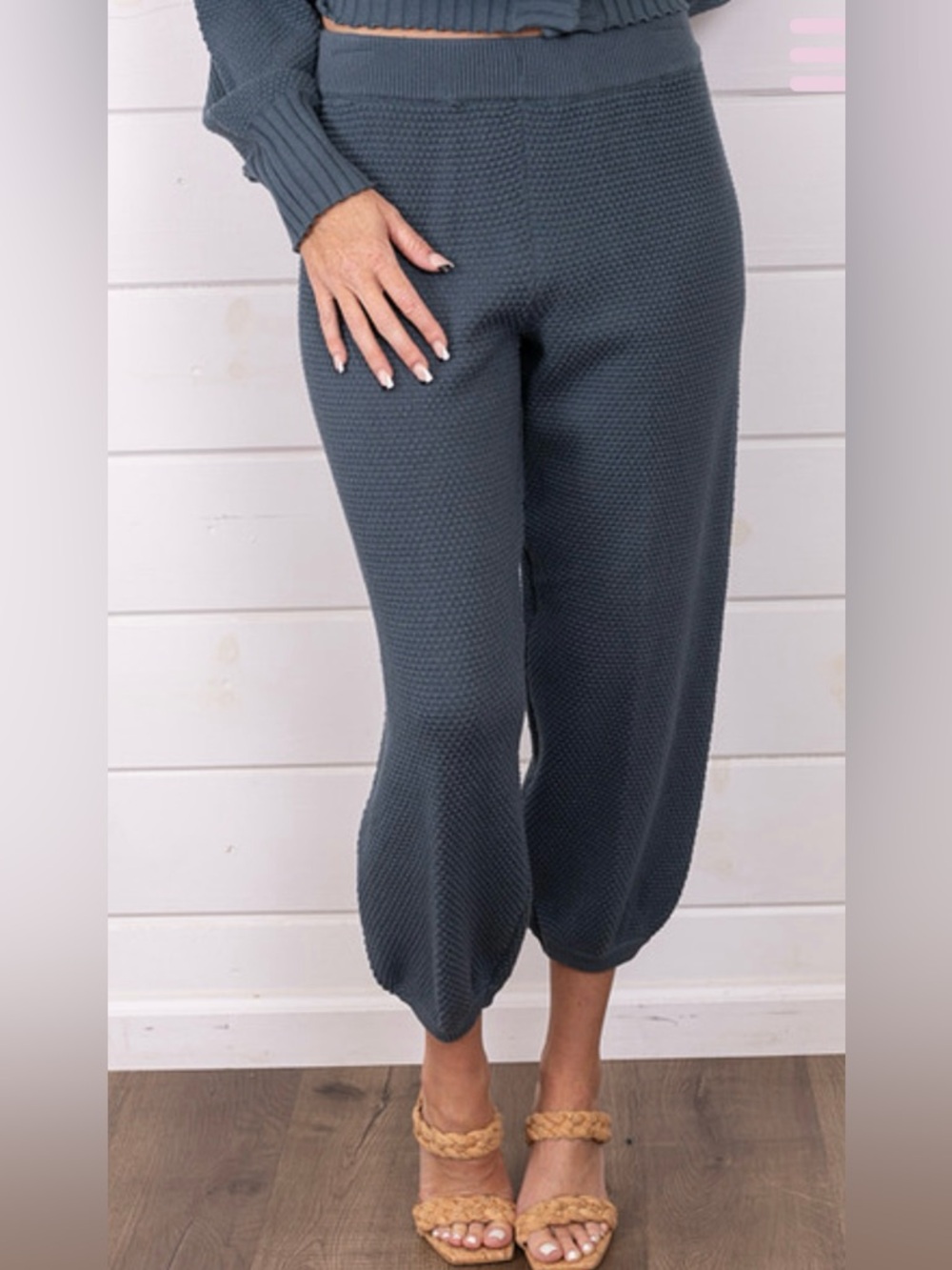 FREE PEOPLE Hailee Waffle Stitch Cardigan & Pants NEW - Picture 11 of 16